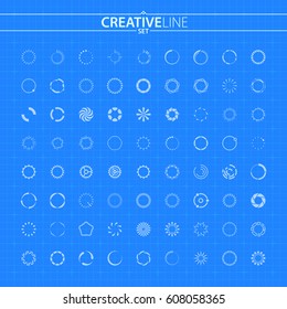 Modern Vector Loading Circles Collection. Preloader Spinners Icon Set. EPS 10