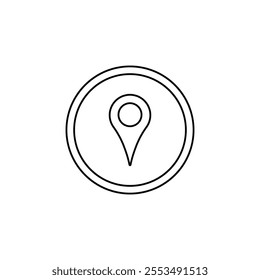 A modern vector location icon, perfect for navigation apps, travel branding, map designs, and geographic tools.