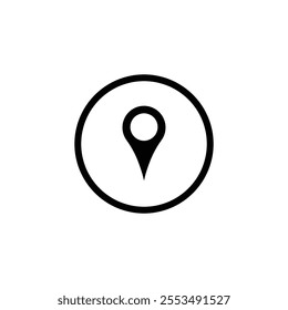 A modern vector location icon, perfect for navigation apps, travel branding, map designs, and geographic tools.