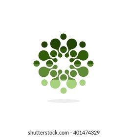 Modern vector logo of the circles. Isolated minimalistic sign related to chemistry, physics, biology, medicine, pharmacology, tourism, leisure, sports, relaxation and more. Abstract symbol