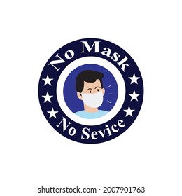 Modern vector logo of a Covid-19 protective No Mask No Service 