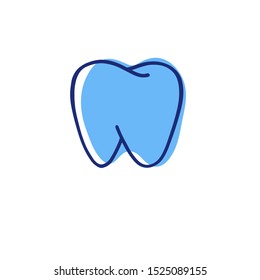 Modern vector logo for dentistry. Logo for dental clinic.Healthy teeth logotype in blue and white colors
