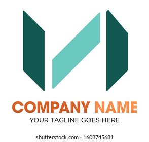 modern vector logo design in bright blue in the middle