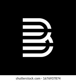 Modern Vector Logo Double Lines Letter B. B Letter Design Vector