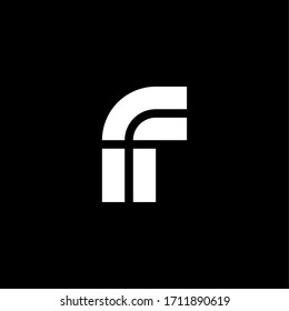 Modern Vector Logo Double Lines Letter F. F Letter Design Vector