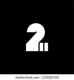 Líneas de desvanecimiento del logotipo de vectores moderno número 2. Vector de diseño de número de línea 2