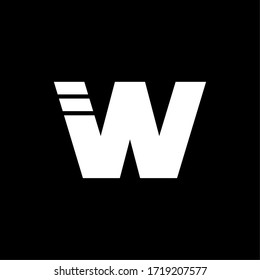 Modern Vector Logo Fading Lines Letter W. W Line Letter Design Vector
