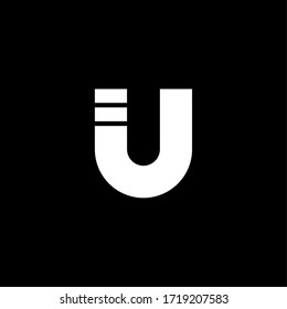 Modern Vector Logo Fading Lines Letter U. U Line Letter Design Vector