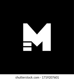 Modern Vector Logo Fading Lines Letter M. M Line Letter Design Vector