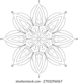 Modern vector logo or icon of the letter mandala, alpona, simple, minimalist monogram for business branding, app icons, or alphabet design, isolated on a white background. 