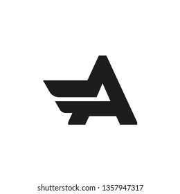 Modern Vector Logo Letter A. A Letter Design Vector Double Wing