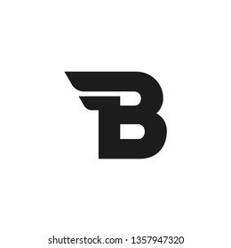 Modern Vector Logo Letter B. B Letter Design Vector Double Wing