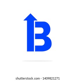 Modern Vector Logo Letter B With Arrow. B Letter Design Vector Arrow