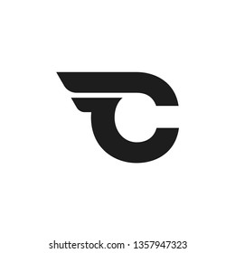 Modern Vector Logo Letter C. C Letter Design Vector Double Wing