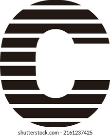 Letra moderna del logotipo vectorial C. Stripes Letra vector de diseño
