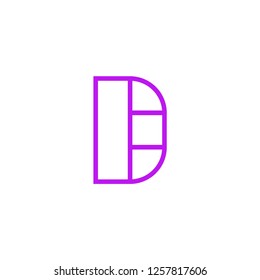 Modern Vector Logo Letter D. D Pink Line Letter Design Vector