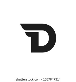 Modern Vector Logo Letter D. D Letter Design Vector Double Wing