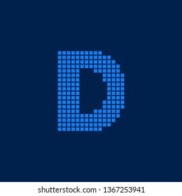 Modern Vector Logo Letter D. D Letter Design Vector Blocks Cubes