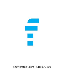 Modern Vector Logo Letter F. F Letter Design Vector Stripes With Rounded Corners