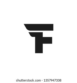 Modern Vector Logo Letter F. F Letter Design Vector Double Wing