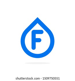 Modern Vector Logo Letter F. F Letter Design Vector of Falling Tear Shape