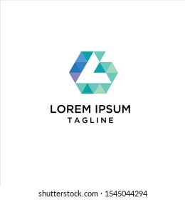 Modern Vector Logo Letter G. G Letter Design Vector, letter G triangle,  logo design inspiration