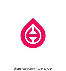 Modern Vector Logo Letter H. H Letter Design Vector In Falling Tear Shape