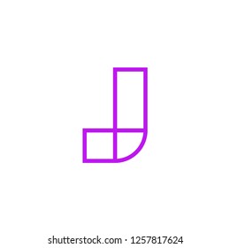 Modern Vector Logo Letter J. J Pink Line Letter Design Vector