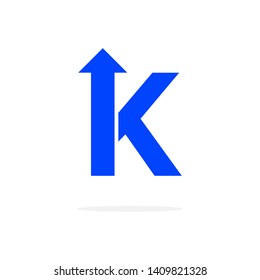 Modern Vector Logo Letter K With Arrow. K Letter Design Vector Arrow