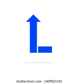 Modern Vector Logo Letter L With Arrow. L Letter Design Vector Arrow
