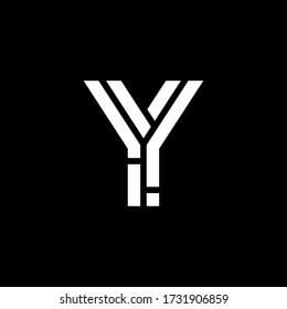 Letra moderna con logotipo vectorial Líneas Y. Vector de diseño de letras de línea Y