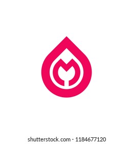 Modern Vector Logo Letter M. M Letter Design Vector In Falling Tear Shape