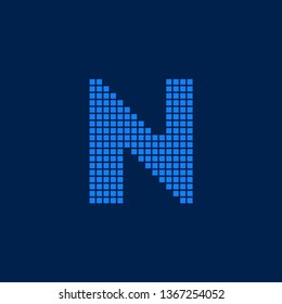 Modern Vector Logo Letter N. N Letter Design Vector Blocks Cubes