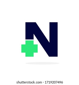 Modern Vector Logo Letter N. N Medical Doctor Letter Design Vector