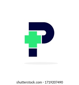 Modern Vector Logo Letter P. P Medical Doctor Letter Design Vector