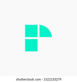 Modern Vector Logo Letter R. R Green Blue Lowercase Blocks Cube Letter Design Vector