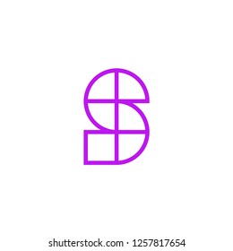 Modern Vector Logo Letter S. S Pink Line Letter Design Vector