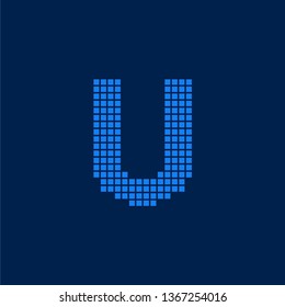 Modern Vector Logo Letter U. U Letter Design Vector Blocks Cubes