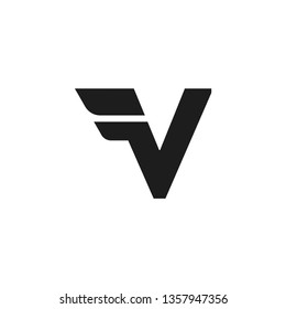 Modern Vector Logo Letter V. V Letter Design Vector Double Wing
