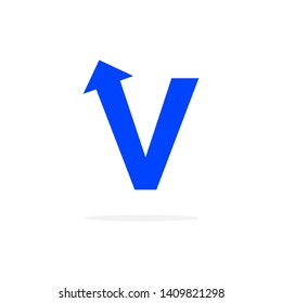 Modern Vector Logo Letter V With Arrow. V Letter Design Vector Arrow