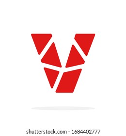 Letra moderna vectorial con logotipo V. V Letra con vector de diseño