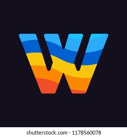 Modern Vector Logo Letter W. W Letter Design Vector In Overlapping Rainbow Colors