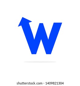 Modern Vector Logo Letter W With Arrow. W Letter Design Vector Arrow