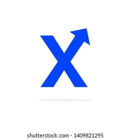 Modern Vector Logo Letter X With Arrow. X Letter Design Vector Arrow