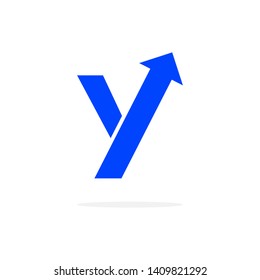 Modern Vector Logo Letter Y With Arrow. Y Letter Design Vector Arrow