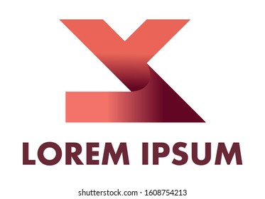 modern vector logo letter Y is pink and purple