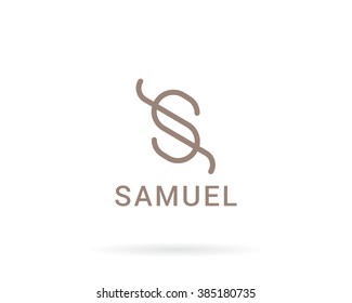 Modern vector logo in a linear style. Fitness room, spa facilities, Fashion and beauty.