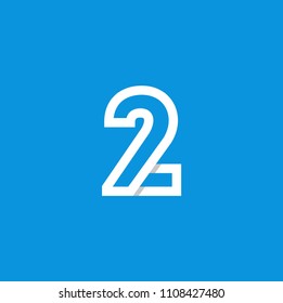 Modern Vector Logo Number 2. 2 Number Design Vector