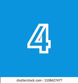 Modern Vector Logo Number 4. 4 Number Design Vector