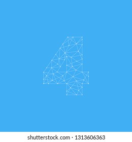Modern Vector Logo Number 4. 4 Number Design Vector